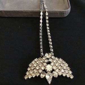 Dazzling Diamond Look Necklace  w Enhancer Brooch